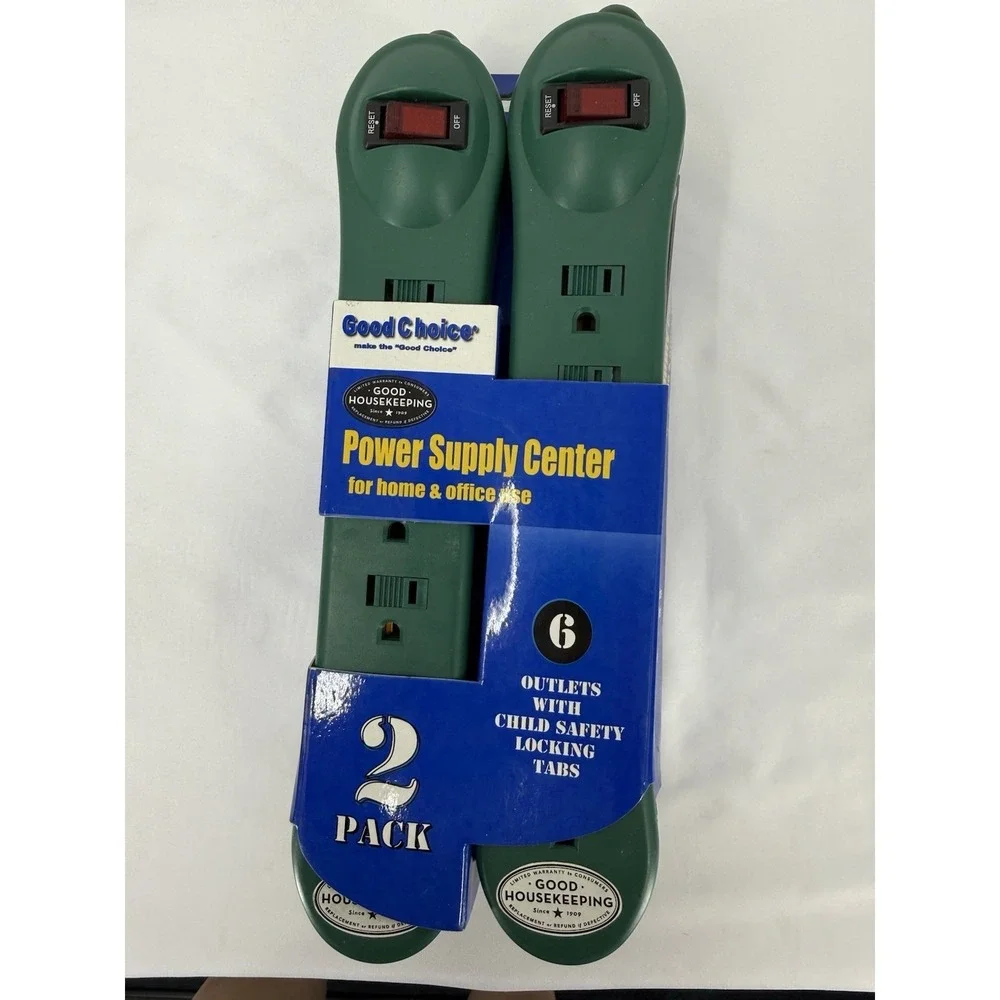 NEW Two Power Strips 6 Outlets Per Strip 2' power Cord.